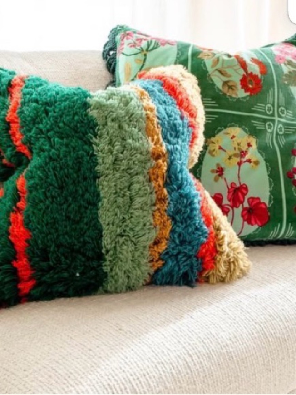 Sage x Clare Henri shag cushion